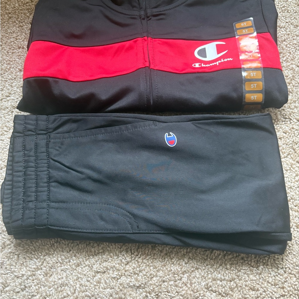 Champion Kids Black sets with Red Stripe
